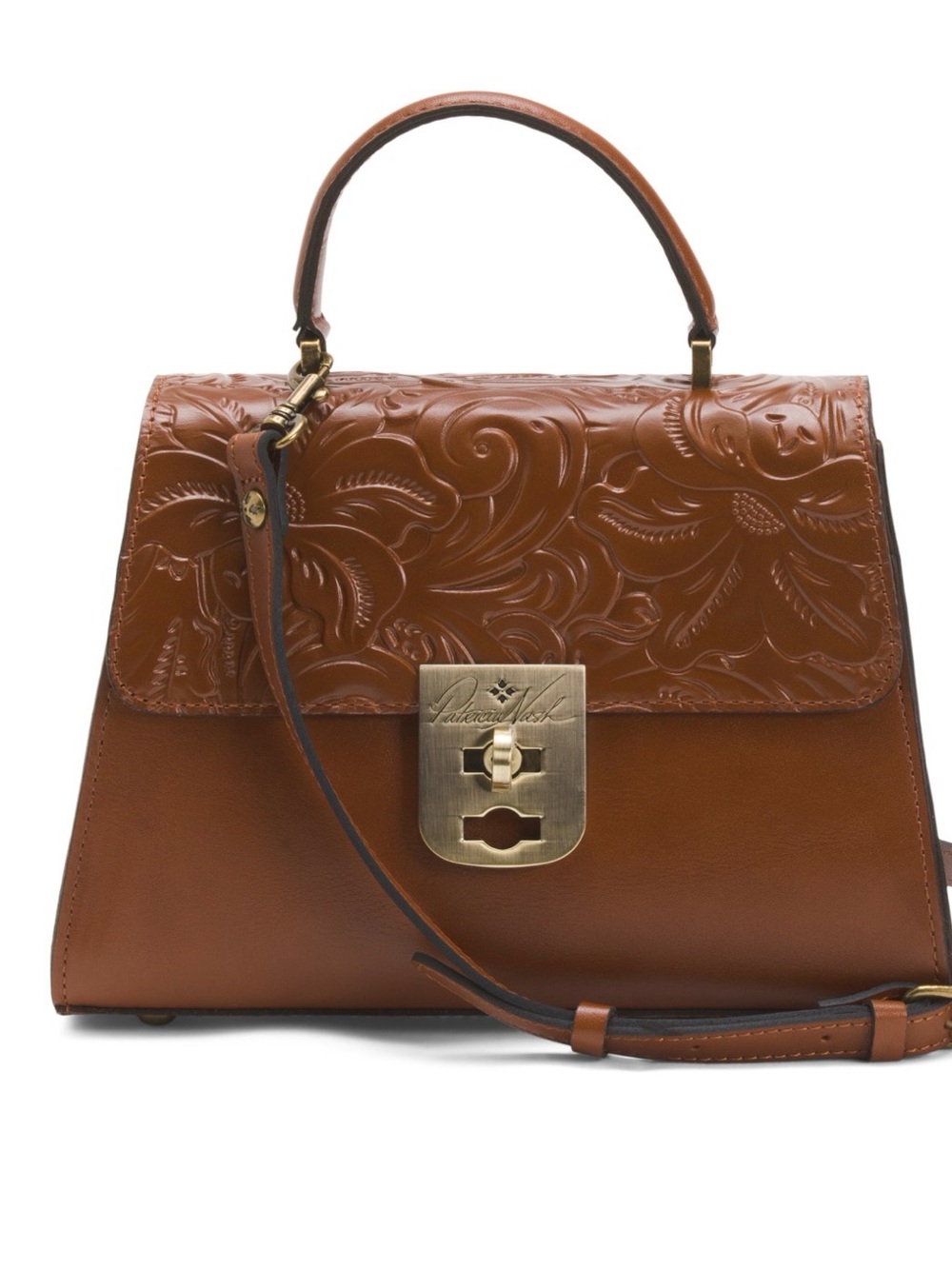 Patricia Nash Tan tooled Chauny Italian Leather purse